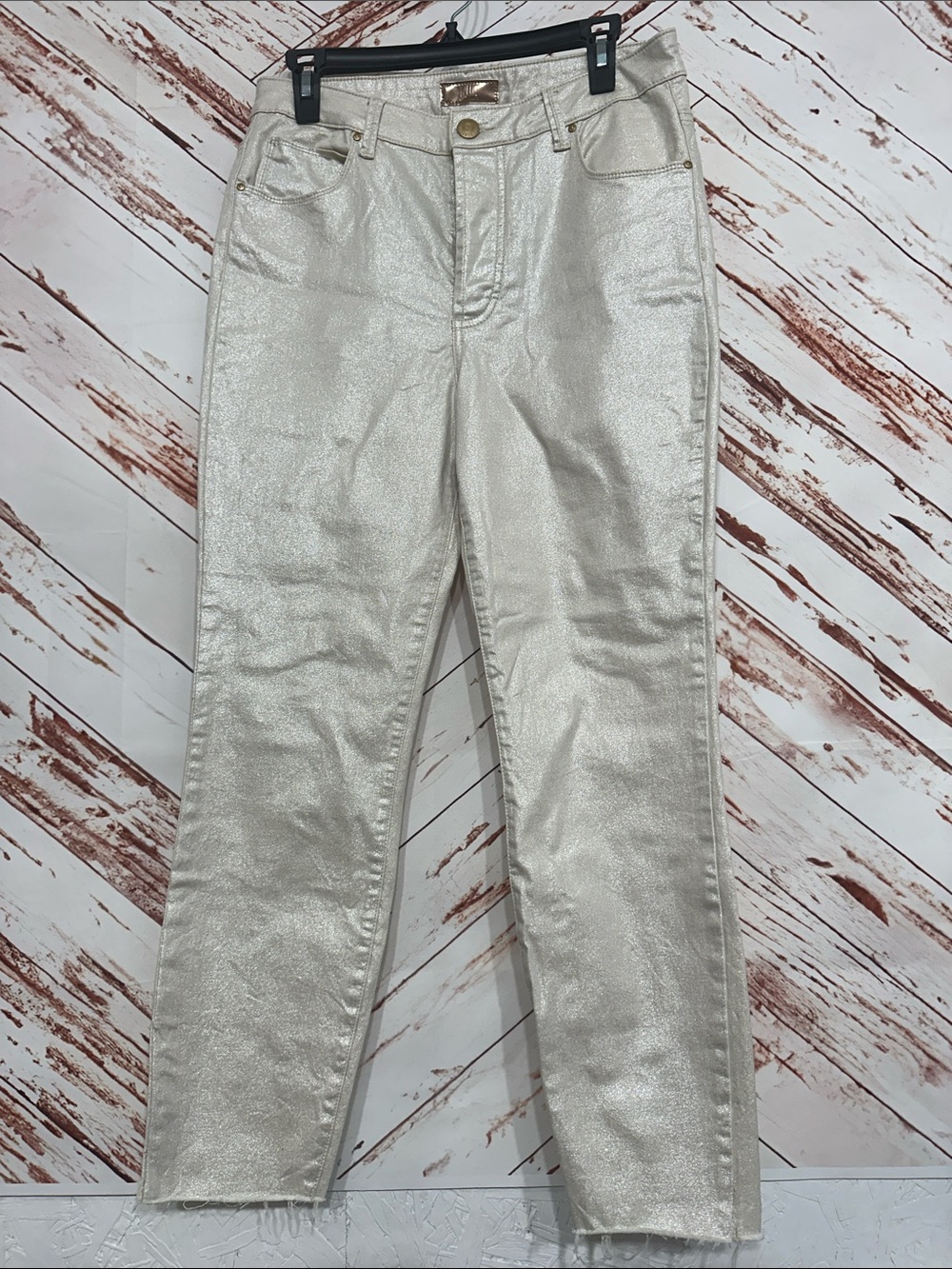 Kut from the Kloth Metallic gold Skinny Jeans